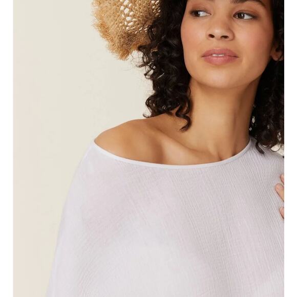 NWT Andie Swim White Sheer Cover-Up, The Magdalena Kaftan - Size L/XL - Picture 4 of 5